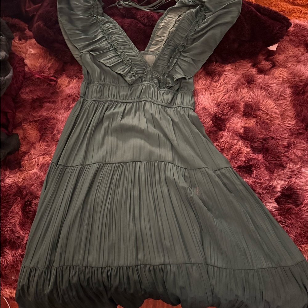 By Anthropologie ruffled tiered maxi dress